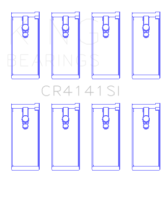 King Engine Bearings Isuzu 4Zb1/4Zd1/G130/G161/G201 (Size +0.50mm) Connecting Rod Bearing Set - CR4141SI0.5
