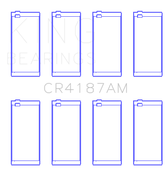 King Toyota 2LT/3L AM-Series 4 Pairs Connecting Rod Bearing Set - CR4187AM0.25