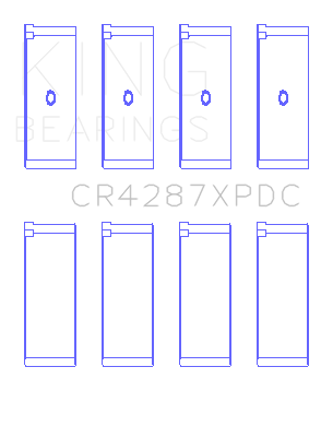 King Honda B18C1/B18C5 16V (Size .026 Predoweled for Alum Rods) Coated Perf Rod Bearing Set - CR4287XPDC.026