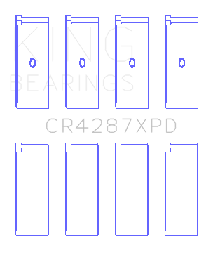King Honda B18C1/B18C5 16V (Predoweled for Alum Rods) Performance Rod Bearing Set - Size STDX - CR4287XPDSTDX