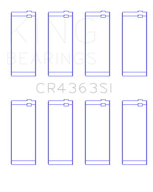 King GM 134 DOHC Ecotec 2.2L Connecting Rod Bearings - Set of 4 Pairs - CR4363SI