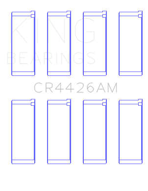 King Engine Bearings Renault R12 (Size +1.0mm) Connecting Rod Bearing Set - CR4426AM1.0