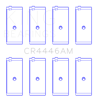 King Engine Bearings Toyota 3K/4K/(Size +0.50mm) Connecting Rod Bearing Set - CR4446AM0.5