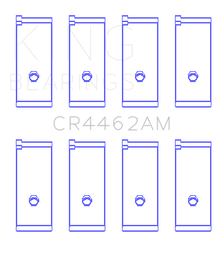 King Engine Bearings Honda Civic 1170Cc (Size +0.25mm) Connecting Rod Bearing Set - CR4462AM1.25