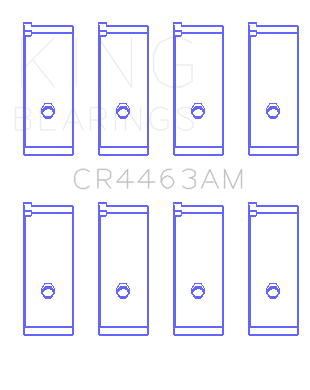 King Engine Bearings Honda Civic 1438Cc (Size +1.0mm) Connecting Rod Bearing Set - CR4463AM1.0