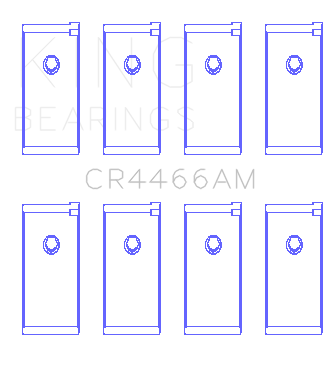 King Engine Bearings Mitsubishi 4D55T/4D56T/4G52 (Size +0.50mm) Connecting Rod Bearing Set - CR4466AM0.5