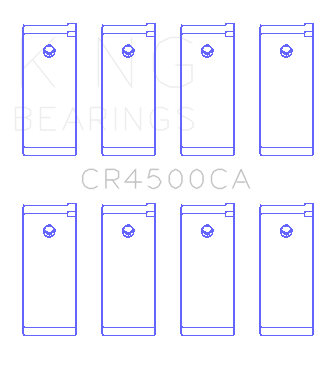 King Engine Bearings Nissan Yd22/Yd25 (Size +0.50mm) Connecting Rod Bearing Set - CR4500CA0.5