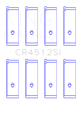King Engine Bearings Honda D17A1/2 1.7L 16V (Size +0.50mm) Connecting Rod Bearing Set - CR4512SI0.5