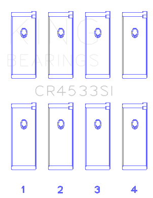 King Nissan QR25DE DOHC 16 Valves (Size +0.75) Rod Bearing Set - CR4533SI0.75
