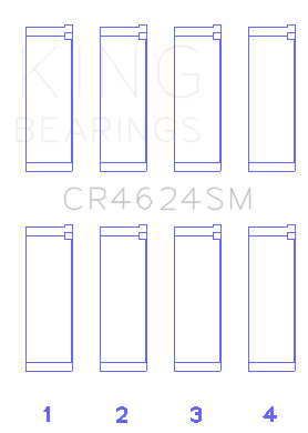 King Hyundai G4KE / G4KC (Size +.25) Rod Bearings (Set of 4) - CR4624SM0.25