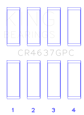 King Audi BYT/ CDNC/ CCZD/ CPSA (Size 0.25) Connecting Rod Bearing Set - CR4637GPC0.25