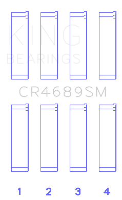 King Subaru FB20 Housing Bore +.003in (Size 0.05) Connecting Rod Bearing Set - CR4689SM0.5