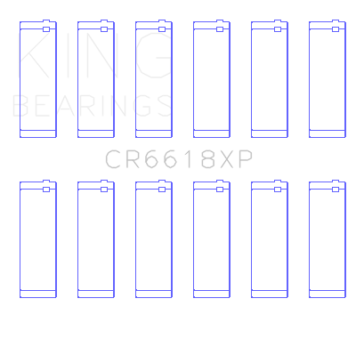 King Chevrolet 200/229ci XP Series Connecting Rod Bearing Set - 0.10 Oversized - CR6618XP010