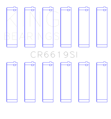 King Engine Bearings Ford V6 (Size +0.75mm) Connecting Rod Bearing Set - CR6619SI0.75