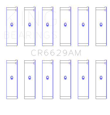 King Mitsubishi 181CI 3.0L 6G72 V6 / 152CI 2.5L 6G73 V6 (Size +0.25) Rod Bearing Set - CR6629AM0.25