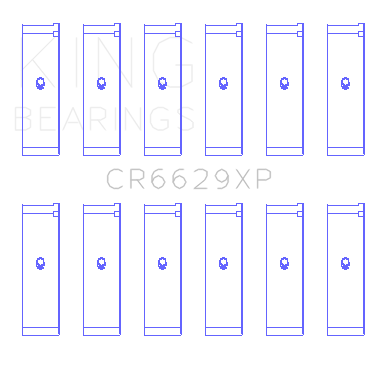 King Mitsubishi 6G72 (Size 0.25) Connecting Rod Bearing Set - CR6629XP0.25
