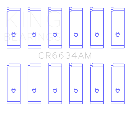 King Engine Bearings Toyota 2Vzfe V6 (Size +0.50mm) Connecting Rod Bearing Set - CR6634AM1.5