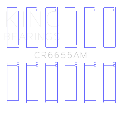 King Engine Bearings Mazda Je39 (Size +0.50mm) Connecting Rod Bearing Set - CR6655AM0.5