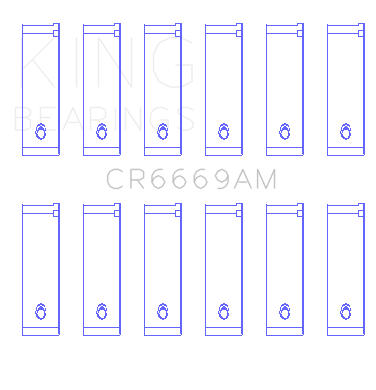 King Engine Bearings Toyota 3Vze 2958Cc (Size +0.50mm) Connecting Rod Bearing Set - CR6669AM0.5