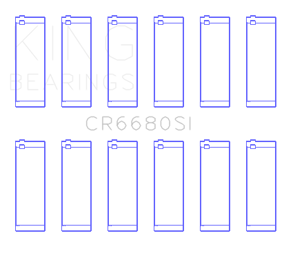 King Engine Bearings ChevrolET/Jeep 173Ci 2.8L (Size +0.25mm) Connecting Rod Bearing Set - CR6680SI0.25