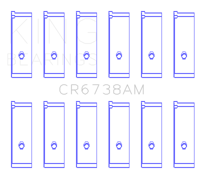 King Engine Bearings Honda C27A4 (Size +0.50mm) Connecting Rod Bearing Set - CR6738AM0.5