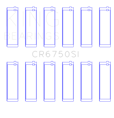 King Engine Bearings Opel X30Xe (Ecotech) (Size +0.50mm) Connecting Rod Bearing Set - CR6750SI0.5