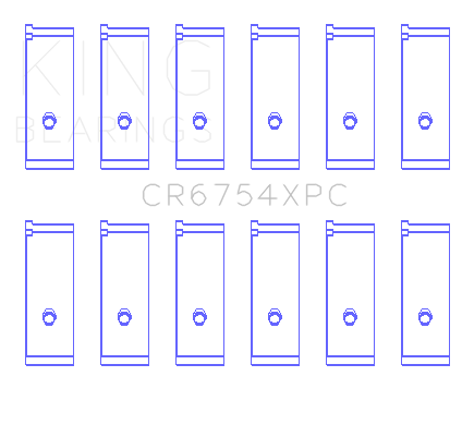 King Toyota 2JZGE/2JZGTE 4V 3.0L Rod Bearing Set - CR6754XPC0.5