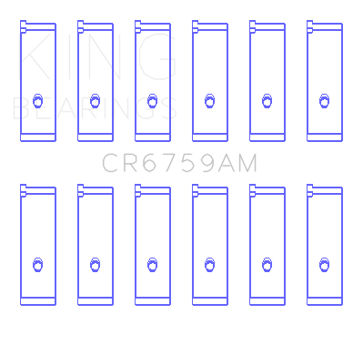 King Engine Bearings Honda C32A/C35A (Size +0.75mm) Connecting Rod Bearing Set - CR6759AM0.75