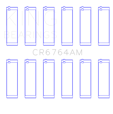 King VW AES/AUE/ABV (Size +.50) Connecting Rod Bearing Set (Set of 6) - CR6764AM0.5