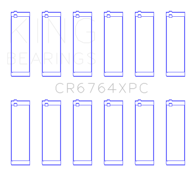 King Skoda BUD (Size STDx) Performance MaxKote Coated Rod Bearing Set - CR6764XPCSTDX