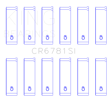 King Engine Bearings Chrysler 2.7L (Od+.002in) (Size +0.25mm) Connecting Rod Bearing Set - CR6781SI0.25