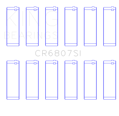 King Engine Bearings Ford V6 Triton/Ohv (Od+.002in) (Size +0.25mm) Connecting Rod Bearing Set - CR6807SI0.25
