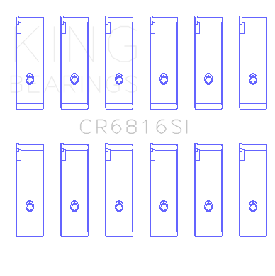 King Engine Bearings Suzuki H20A/H25A/H27A (Size +0.50mm) Connecting Rod Bearing Set - CR6816SI0.5