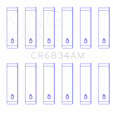 King Engine Bearings Chrysler 3.3/3.8 V6 +.002 Os/Od (Size +0.75mm) Connecting Rod Bearing Set - CR6834AM0.75
