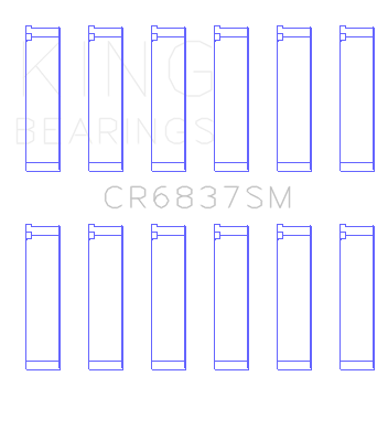 King Acura J30A/J32A/J35A/J35Z (Size +0.25) Performance Coated Rod Bearing Set - CR6837SM0.25