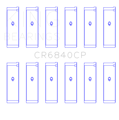 King Engine Bearings Nissan Vq40DE (Size +0.50mm) Connecting Rod Bearing Set - CR6840CP0.5