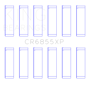 King Porsche 911/914 2.0L/2.2L (Size .026) Connecting Rod Bearings (Set of 6) - CR6855XP.026