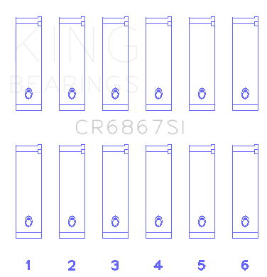 King Engine Bearings Chrysler 215 Cid/241 Cid 24V (Size +0.25mm) Connecting Rod Bearing Set - CR6867SI0.25