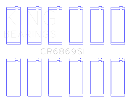 King Jeep AMC 232CI/242CI/248CI I6 (Size .001) Connecting Rod Bearing Set - CR6869SI001