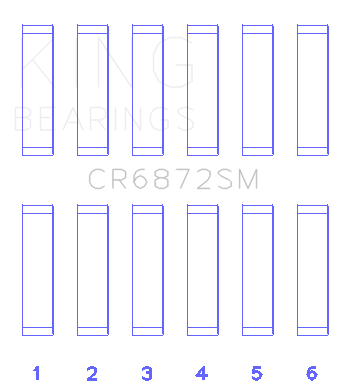 King Toyota 1GR-FE (Size STD) Connecting Rod Bearing Set - CR6872SM