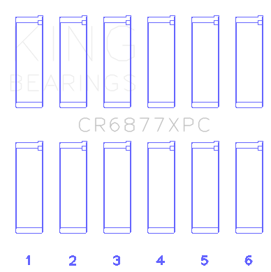 King BMW S54B32 3.2L Coated Performance Rod Bearing Set of 6 (Size STDX) - CR6877XPCSTDX