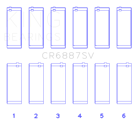 King BMW B58B30A Performance Rod Bearing Set (Size +.50) - CR6887SV0.5
