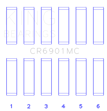 King Ford Ecoboost 2.7L V6 (Size 0.25) Connecting Rod Bearing Set - CR6901MC0.25
