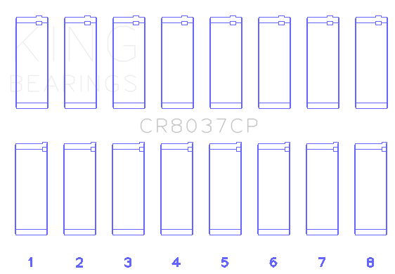 King 01-09 GM Duramax 6.6L A Rod (Size +.25mm) Connecting Rod Bearing Set - CR8037CP0.75