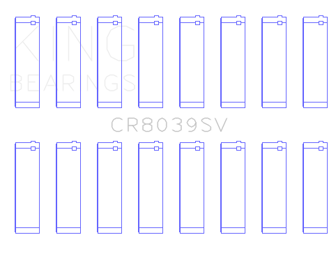 King 08-10 Ford Powerstroke 6.4L (Size +.50mm) Connecting Rod Bearing Set - CR8039SV0.5