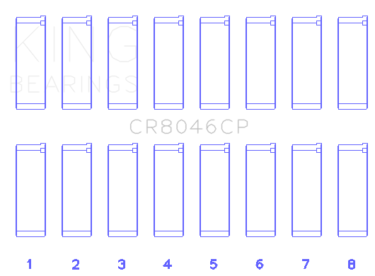 King Porsche M 48.00 / M 48.50 (Size STD) Rod Bearing Set - CR8046CP