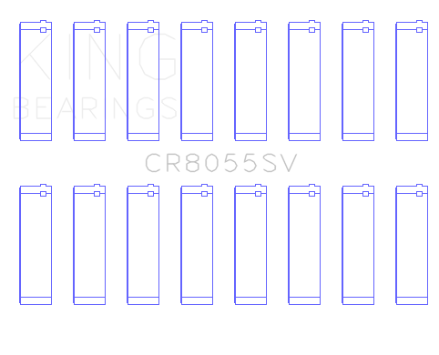 King Ford Powerstroke 6.4L V8 (O/S Housing .002in) (Size +0.75mm) Connecting Rod Bearing Set - CR8055SV0.75