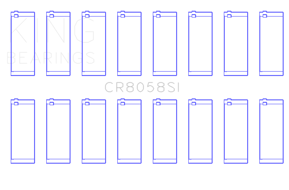 King Ford 6.2L V8 (Size Standard) Connecting Rod Bearing Set (Set of 8) - CR8058SI