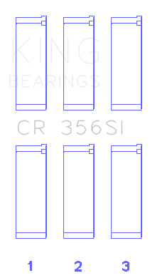 King Engine Bearings Smart M 132.910/930 (Size +0.50mm) Connecting Rod Bearing Set - CR356SI0.5