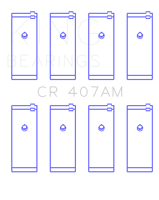 King Engine Bearings Nissan CA16DE/CA18DE/CA18ET/CA20E/CA20S/CD17 (Size +0.50mm) Conrod Bearing Set - CR407AM0.5
